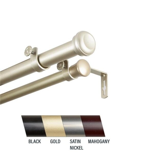 Central Design Central Design 100-68-1603-D Cillo 1 in. Double Curtain Rod; 160-240 in. - Light Gold 100-68-1603-D - main